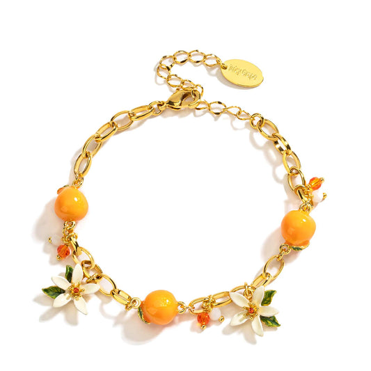 Kumquat Handcrafted Gold Plated Enamel Bracelet