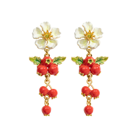 Hawthorn Handcrafted Gold Plated Enamel Earrings