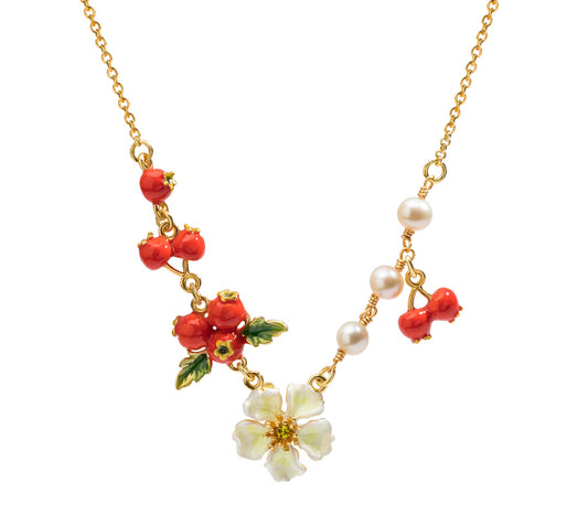 Hawthorn Handcrafted Enamel Gold Plated Necklace
